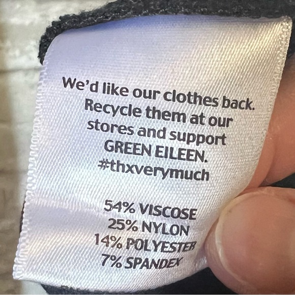 Eileen Fisher Women's XL Black Stretchy Viscose Straight Lego Pants. High Rise - Picture 7 of 9